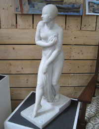 Grande sculpture en marbre blanc