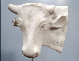 Tête de vache en marbre
