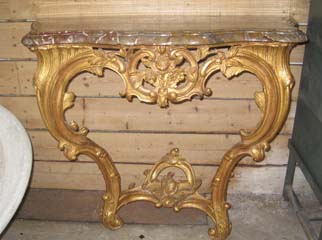 Console Louis XV en bois doré