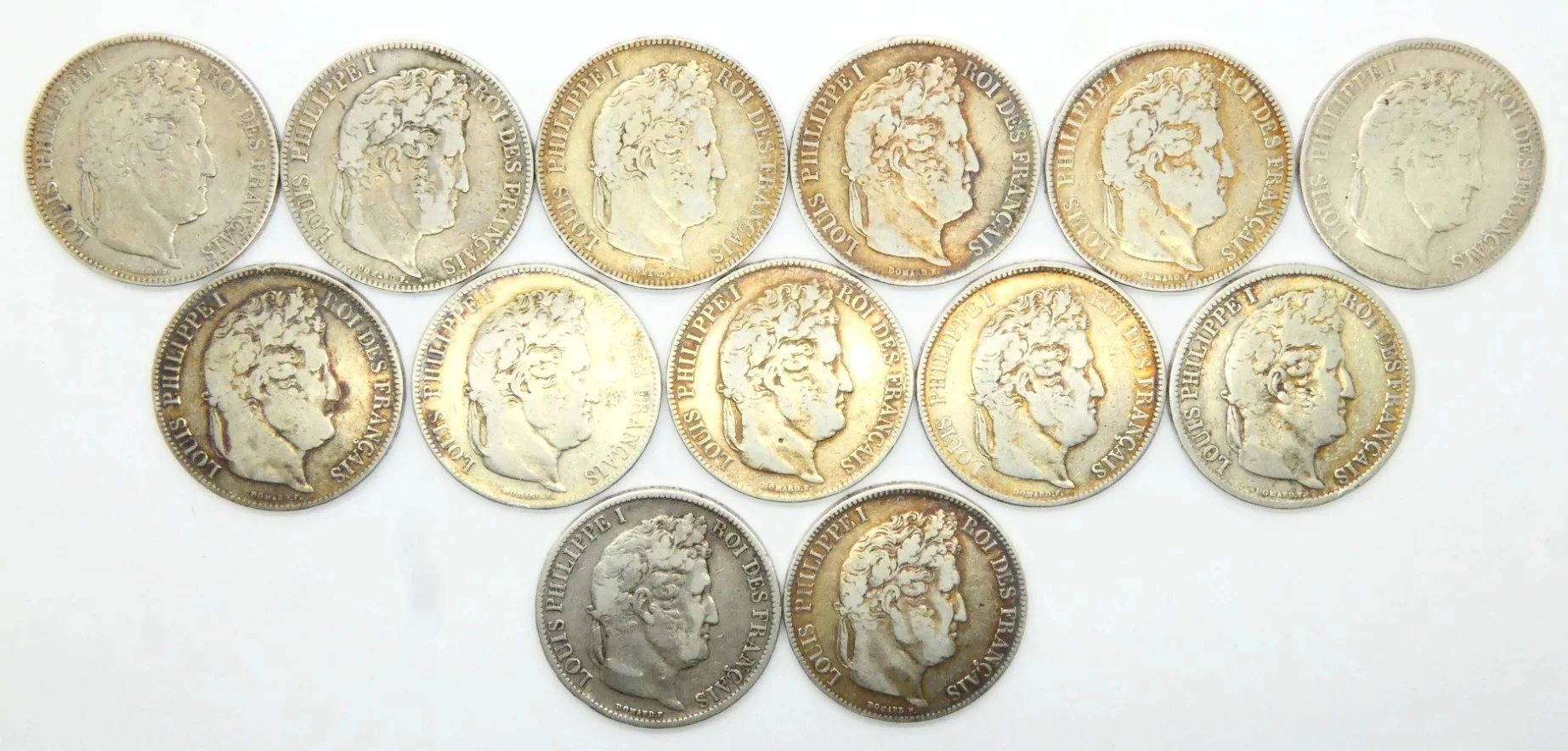 Lot de 13 pièces de 5 francs argent